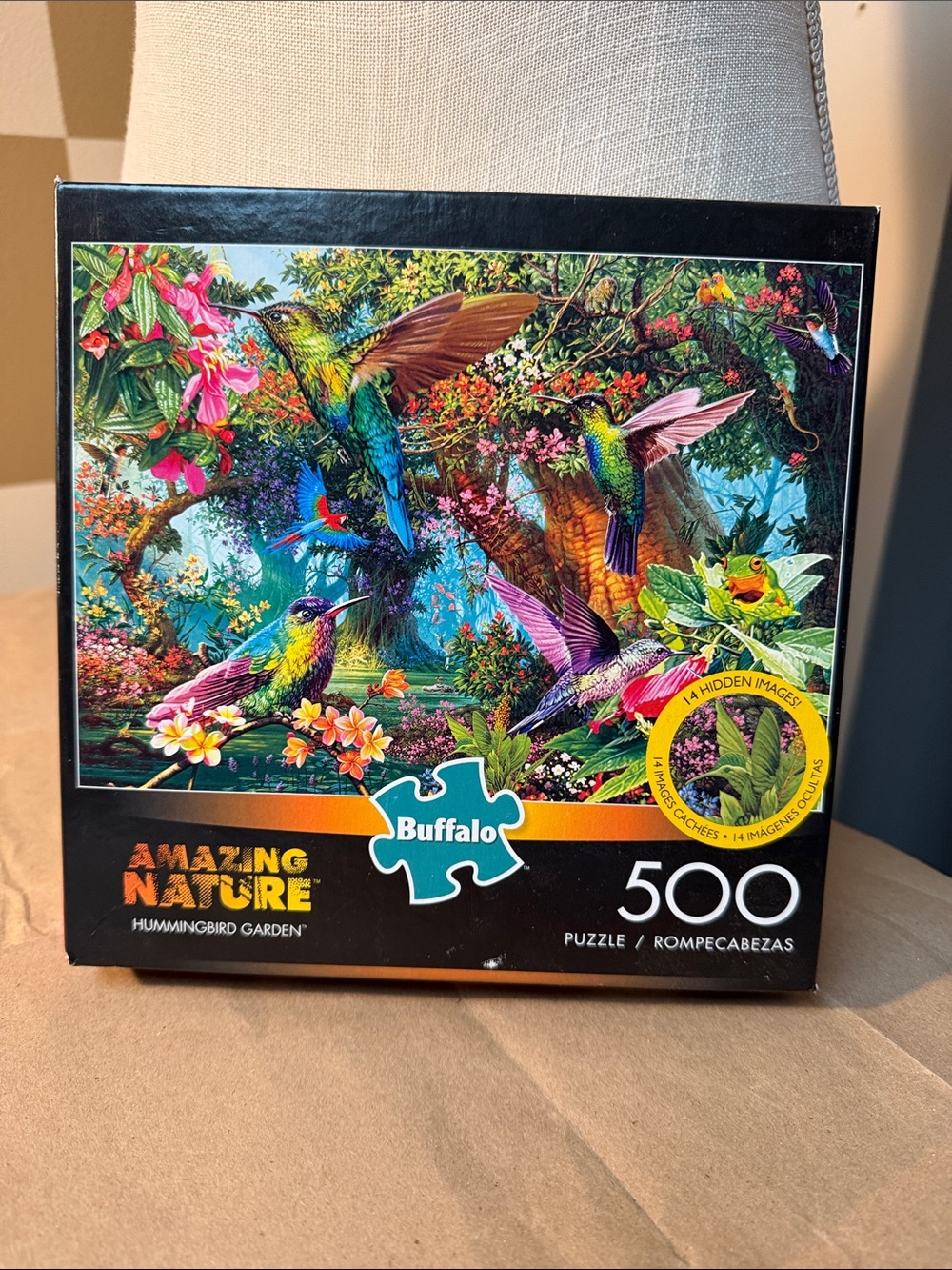 Buffalo David Bitton Vibrant Green & Blue Hummingbird Garden Puzzle